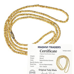 Original Tulsi Kanthi Mala for Neck Men and Women -2 Round Tulsi mala/kanthi mala/tulsi for neck
