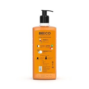Beco Natural Dishwash Liquid-750ml |Orange Citrus Freshness| 100% Ecofriendly-Tough Grease removal Antibac formula| Leaves No residue, Baby & Pet Safe